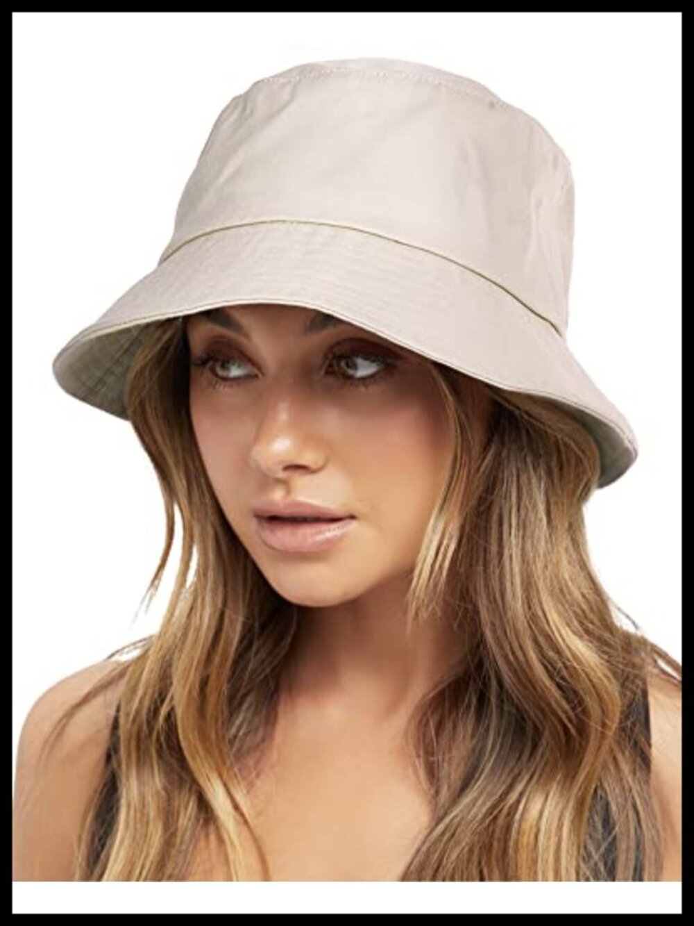 Washed Cotton Bucket Hat with Strings for Women | Packable Beach Sun Hat